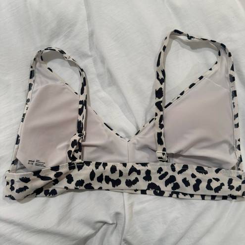 Aerie longline V Scoop Bikini Top Leopard