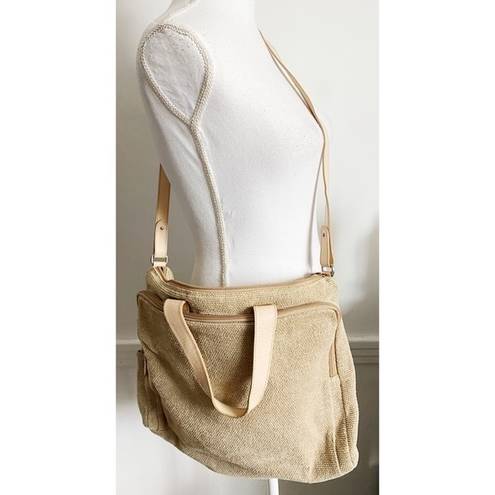 Furla  • Tan Woven Vintage Crossbody Messenger Bag