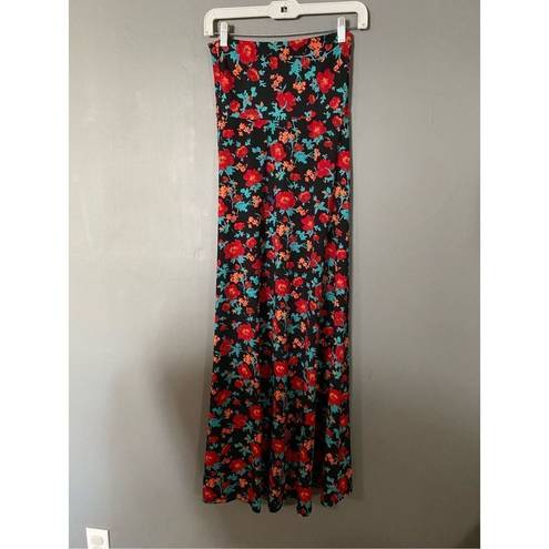 LuLaRoe  Floral Unicorn Maxi Skirt Size XXS