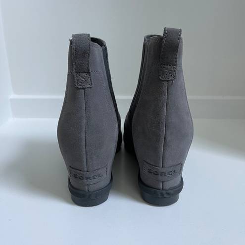 Sorel New  Gray Suede Wedge Booties 9