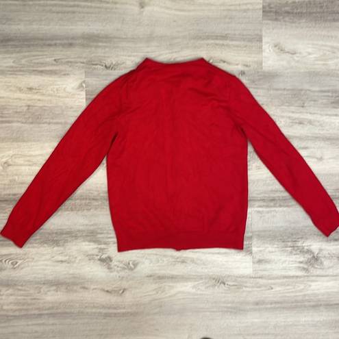 Urban Coco Red Long Sleeve Button Up Women's Cardigan Knit Sweater Size Large