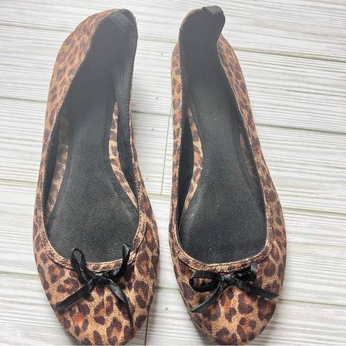 Gap   Women's Animal Print Bow Style Ballet Flats Sz 7