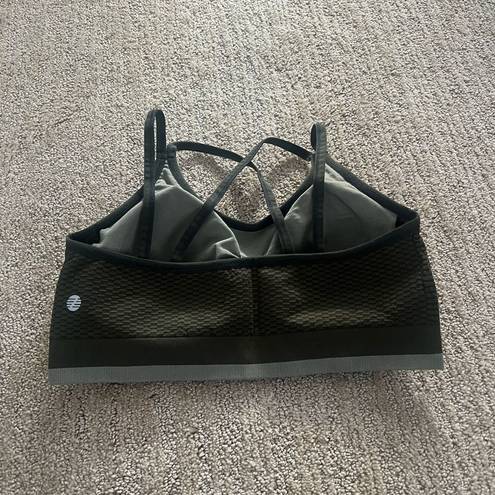 Zella  Green Textured Criss Cross Sports Bra