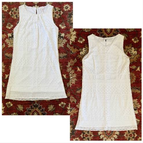 Laundry by Shelli Segal white lace sleeveless dress