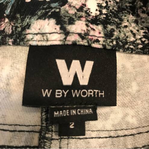 W By Worth Jeans Grey Aquamarine Petunia Print Size 2