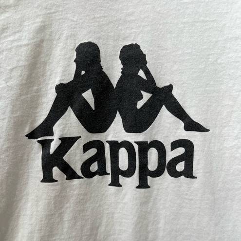 Kappa  Relaxed T-Shirt With Large Front Logo White Black Sold Out Rare Medium M