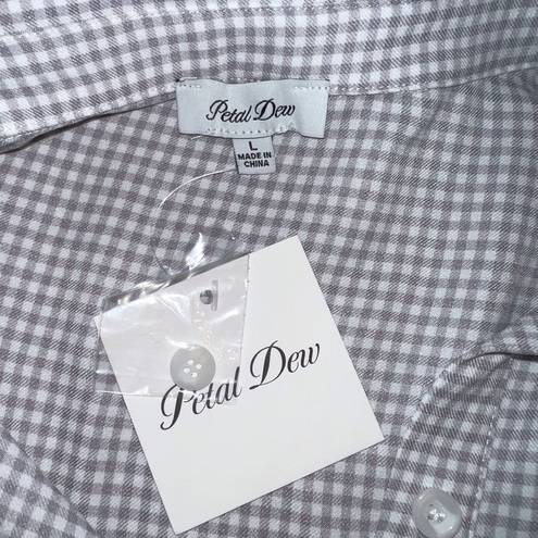 Petal Super Cute New  Dew Gingham Blouse!