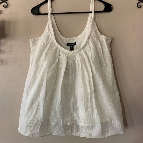 Steve & Barry's NWT Steve & Barry Lightweight White with Metallic Stripe Flowy Tank Medium