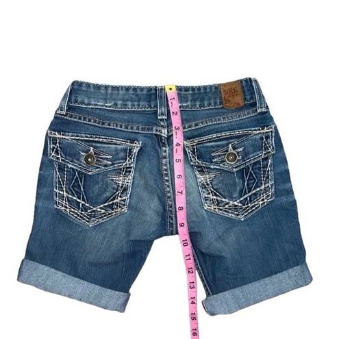 BKE  denim Starlight stretch cut off shorts size 24