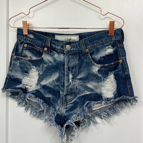 The Laundry Room  California distressed high rise very short jean shorts Size 27