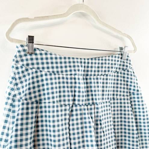 Kyodan  Gingham Plaid Pattern Picnic Battle Pleated Golf Skort Skirt Blue Medium