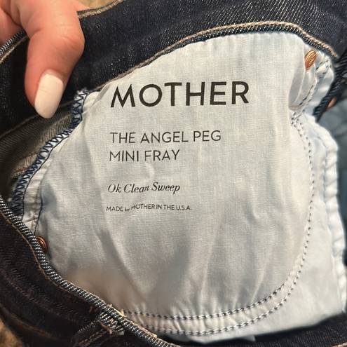 MOTHER Denim  The Angel Peg Mini Fray Skirt 25