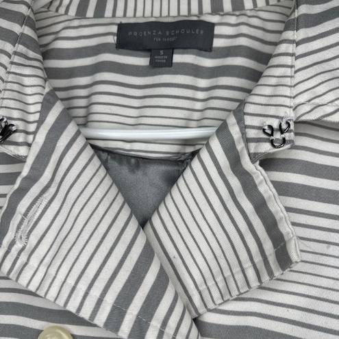 Proenza Schouler  for Target Grey White Striped Lightweight Trench Coat Sz Small