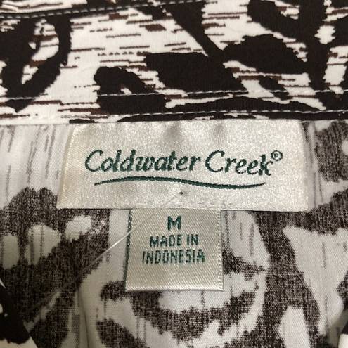 Coldwater Creek  brown and white blouse size M