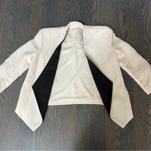 Alice + Olivia  White & Black Lined Cropped Blazer