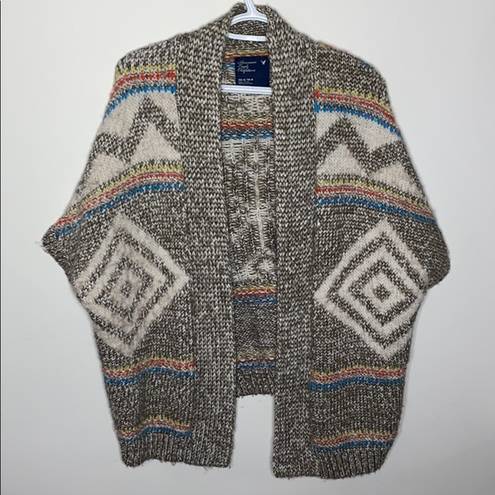 American Eagle  tribal poncho short sleeve sweater size S