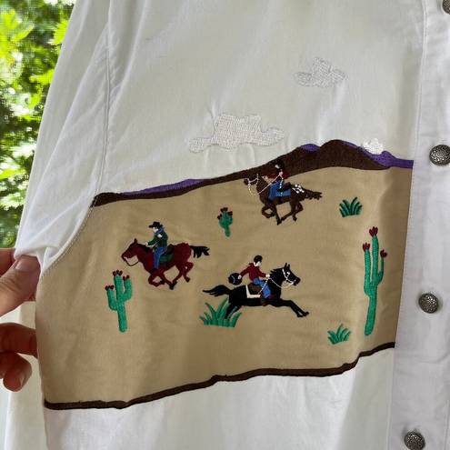 Krass&co Gordon & James Shirt  Women's Embroidered Western Shirt White Size S