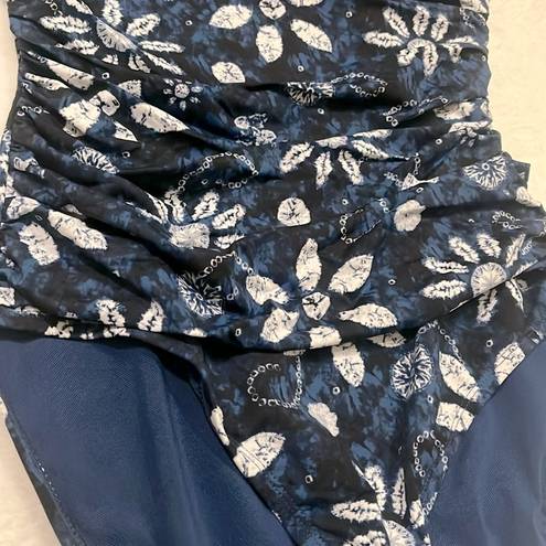 Bleu Rod Beattie Blue Rod Beattie Bathing Suit One piece 4 Swim Straps Cut Out Padded Cups Navy