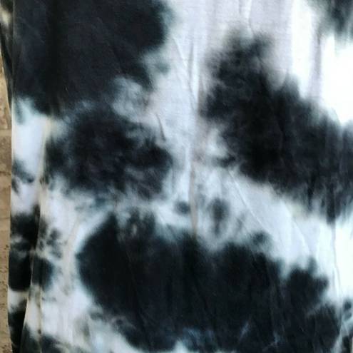 Caution to the Wind  Dress Small Black White Tie Dye Hi Low Hemline Boho …