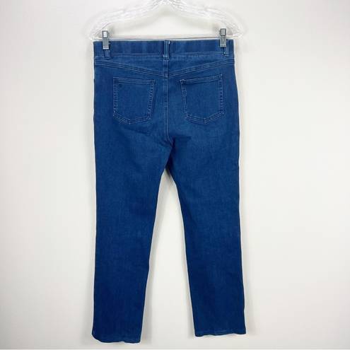 Betabrand  skinny leg yoga denim pull-on jeans dark blue pockets medium m petite