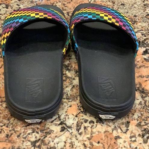 Vans  Range Slide-On Women's Size 6 Sandals Slides Rainbow Mini Check Shoes