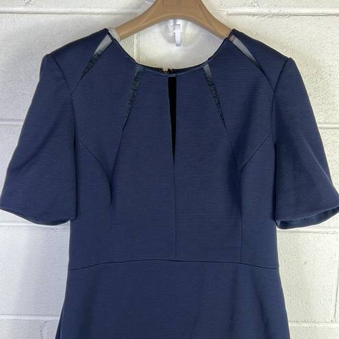 Badgley Mischka RTR 
Navy Star Neckline Sheath Navy Sz 14 1x Wedding mesh neck