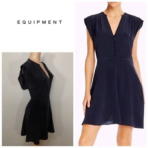 Equipment New.  black silk fit and flair dress. Small. Retails $398