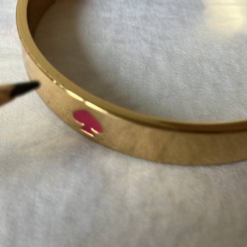 Kate Spade : Pink & Gold tone “Spot the Spade” bangle/bracelet- 6 pink spades