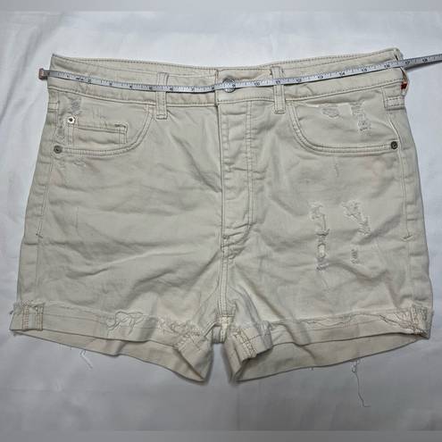 Pilcro  White Distressed Denim Shorts