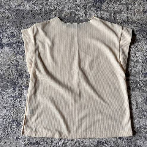 Edge Cream Blouse with Raw  on Neck