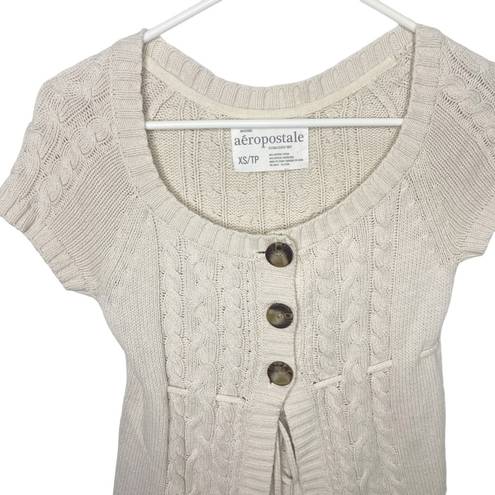 Aeropostale Y2K  tan babydoll sweater cardigan size XS