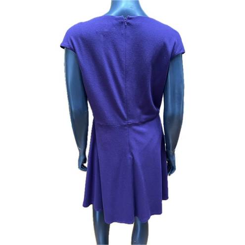 Badgley Mischka  Purple Dress Size 10 Flower Appliqué Short Dress ￼