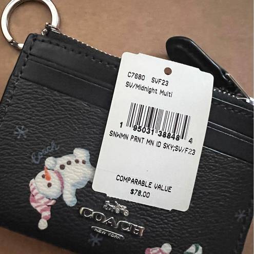 Coach Mini Skinny Id Case With Snowman Print c7680 - $55 New With Tags -  From Emily