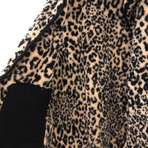 CHAPS Sherpa fleece zip up vest cheetah print