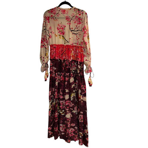 Rococo  Sand Floral Maxi Dress Colorful Silk