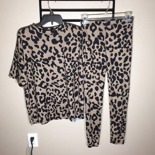 Day & Night  Cheetah print matching Pajama set lounge wear animal print pajama‍