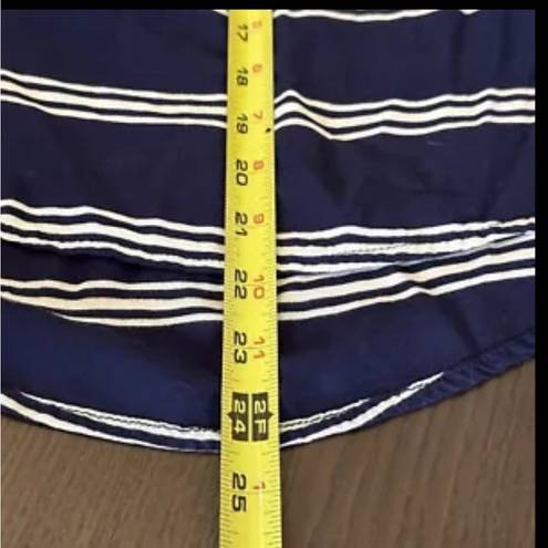 Beach Lunch Lounge Womens Size Small Navy Blue Ivory Striped Nautical Preppy Top