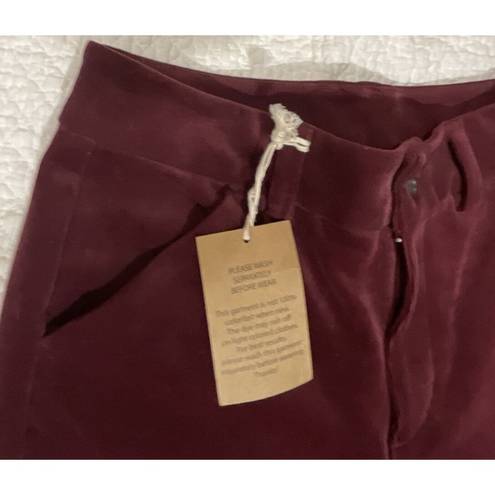 Duluth Trading  Co Womens Corduroy High Rise Skinny Ankle Pants SZ 2 Burgundy NWT