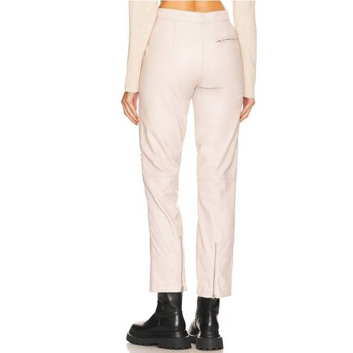 L'Academie L'Academia Leather Pants Bone White MEDIUM Tapered Moto Biker Designer NEW