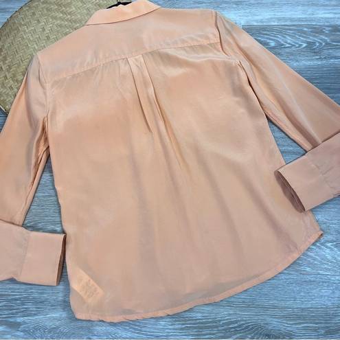 Equipment  femme 100% silk peach button down blouse