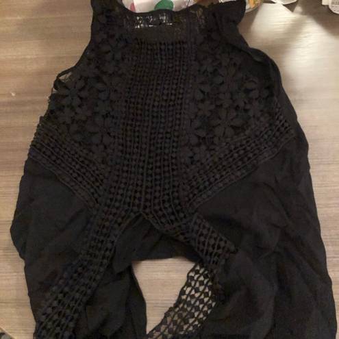 ANGL  black crochet top. New !!