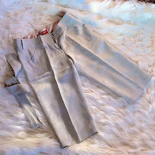 Guess  Jeans Gray Belted Linen Cropped Pants Size 26