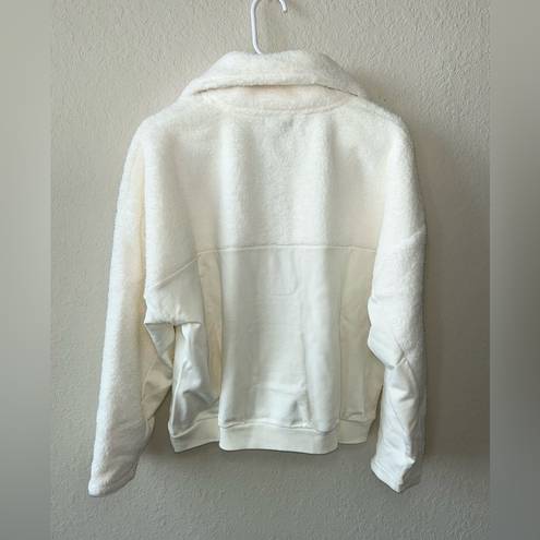 J.Crew NWT  Ivory Teddy Sherpa Button-Front Sweatshirt