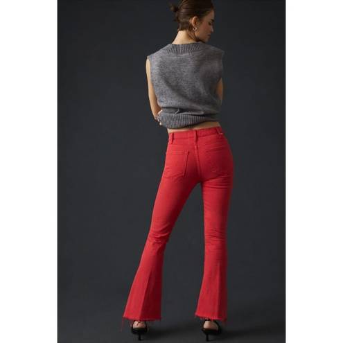 ma*rs NWT Mother Hustler Ankle Fray in  Red High Rise Bootcut Crop Jeans 25