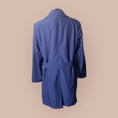 Jones New York Vintage  Blue Double Breasted Trench Coat Women’s Size 16