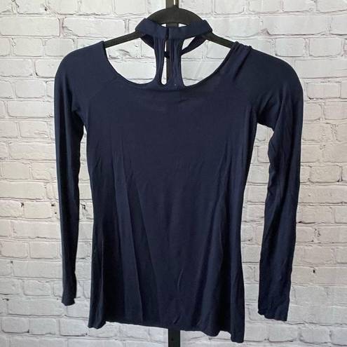 Bailey 44 Navy Blue High Neck Long Sleeve Top Size XS