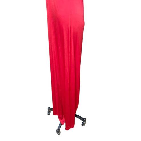 Jay Godfrey  Halter Neck Jersey Red Maxi Dress Gown Size 6