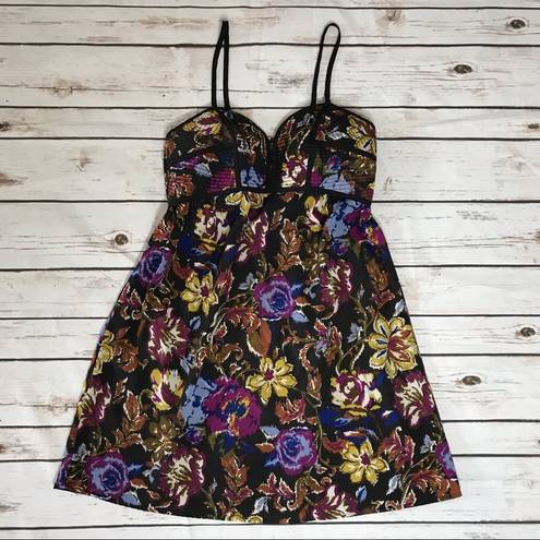 Xhilaration 💛 Black Floral Mini dress Size L