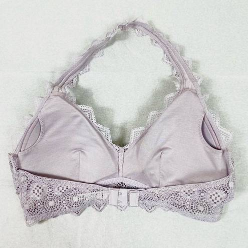 Felina Light Lavender Lace Lightly Padded Halter Bralette