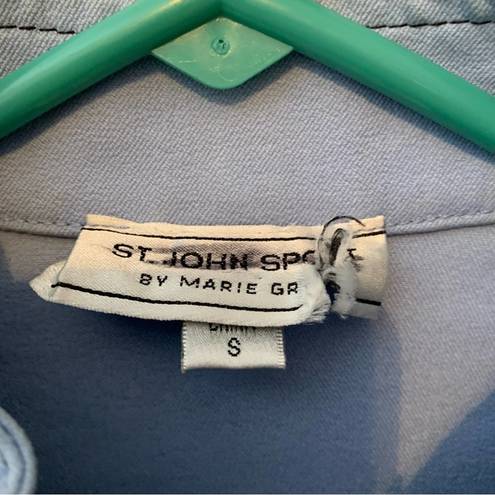 St. John  Sport By Marie Gray Blue Stretchy Denim Jacket